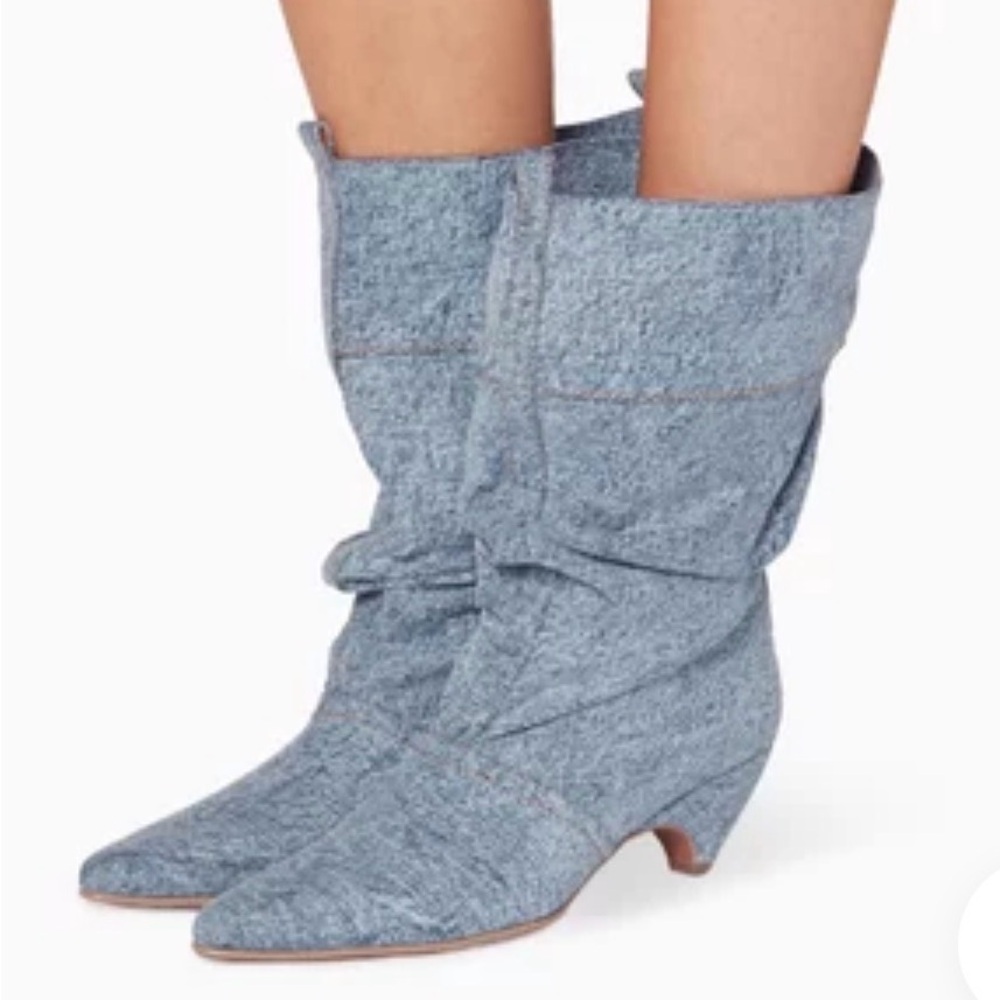 Stella McCartney Blue Kitten Heeled Boots